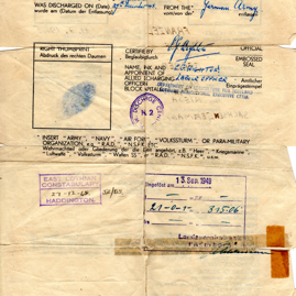 Rudi Franze PoW discharge papers .jpg